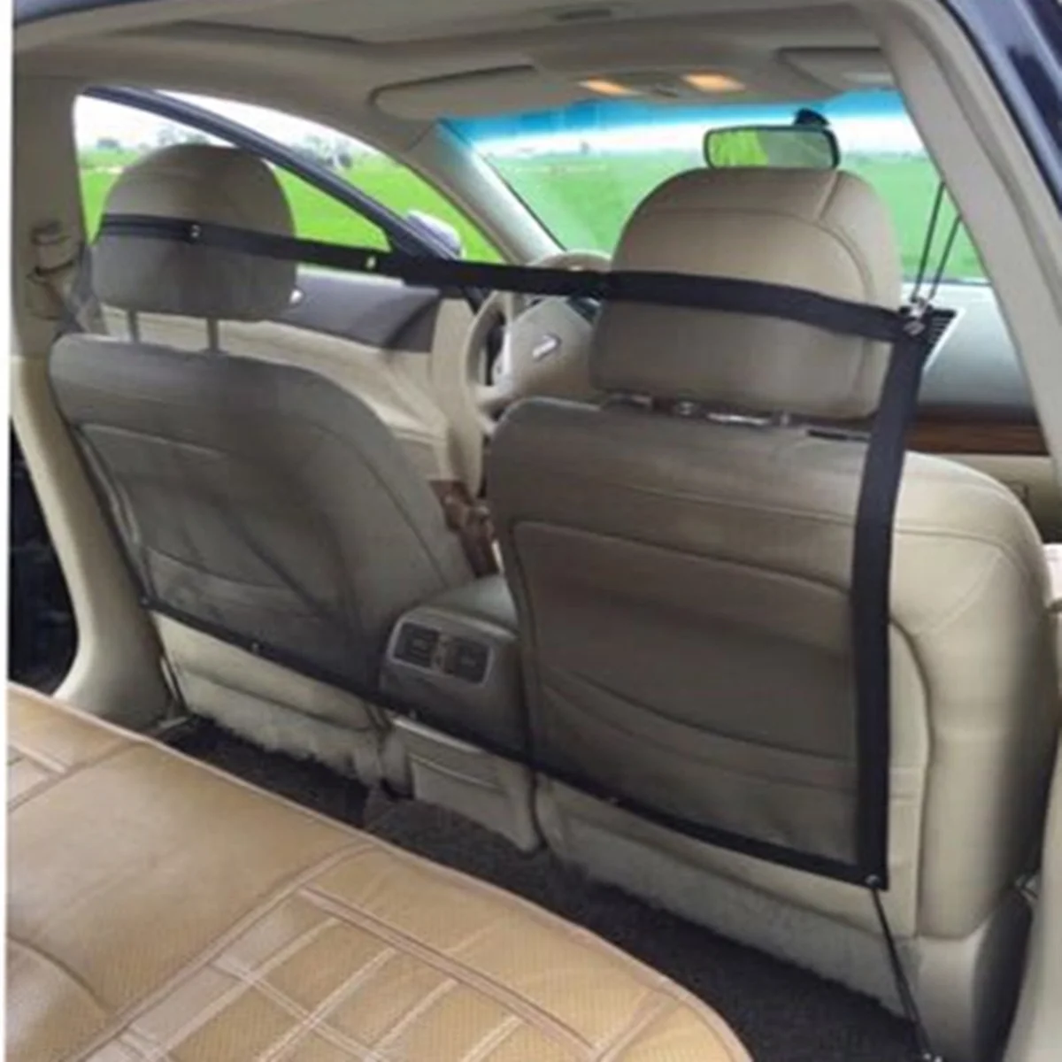 

Pet Barrier For Car Backseat Heavy Duty Oxford Dog Car Divider High Elastic Mesh Net Safety Isolation Fence For Kids Pets