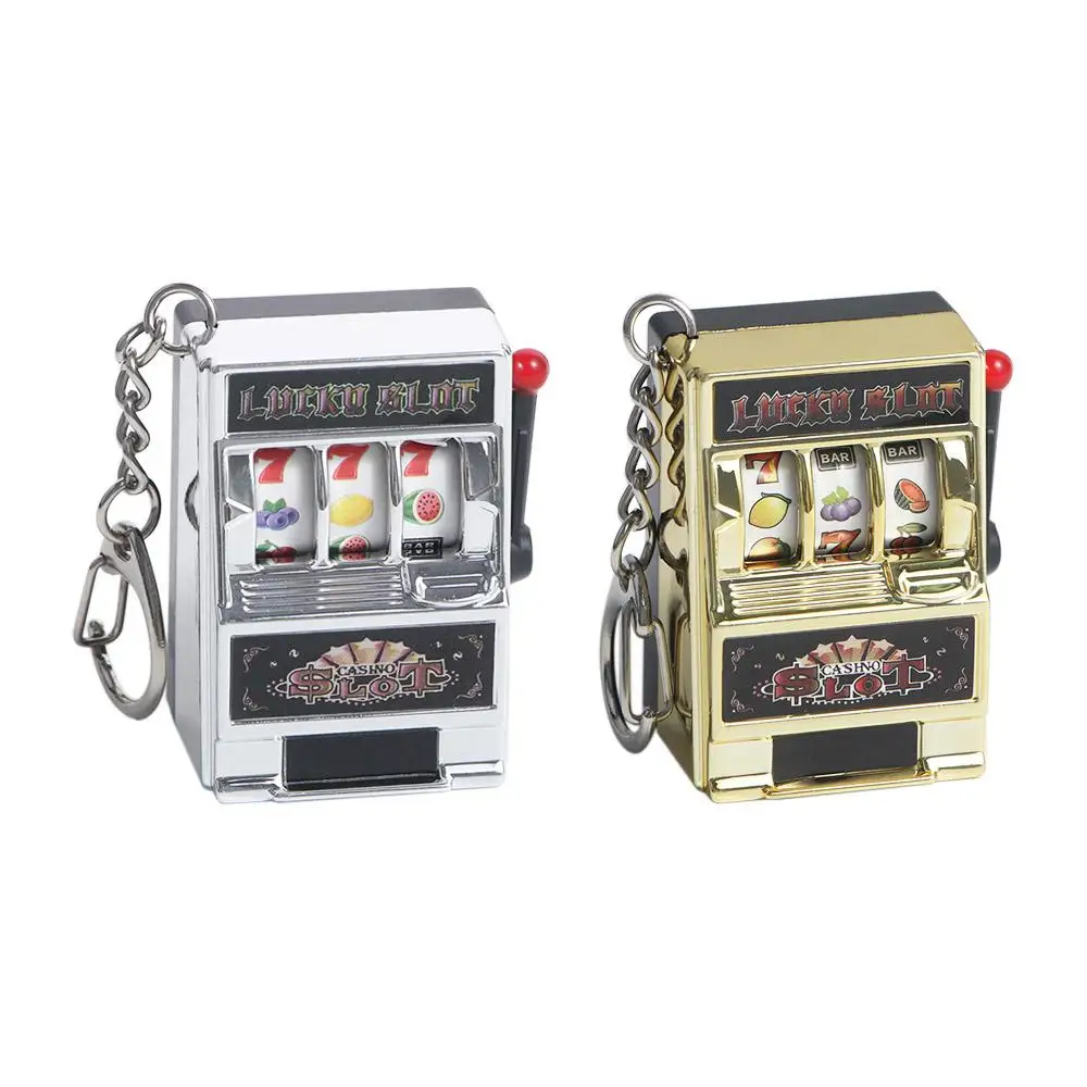 Mini Gag Toys for Children Antistress Toys Funny Toys Lucky Jackpot Keyrings Fruit Machine Slot Machine Key Chains Safe Machine