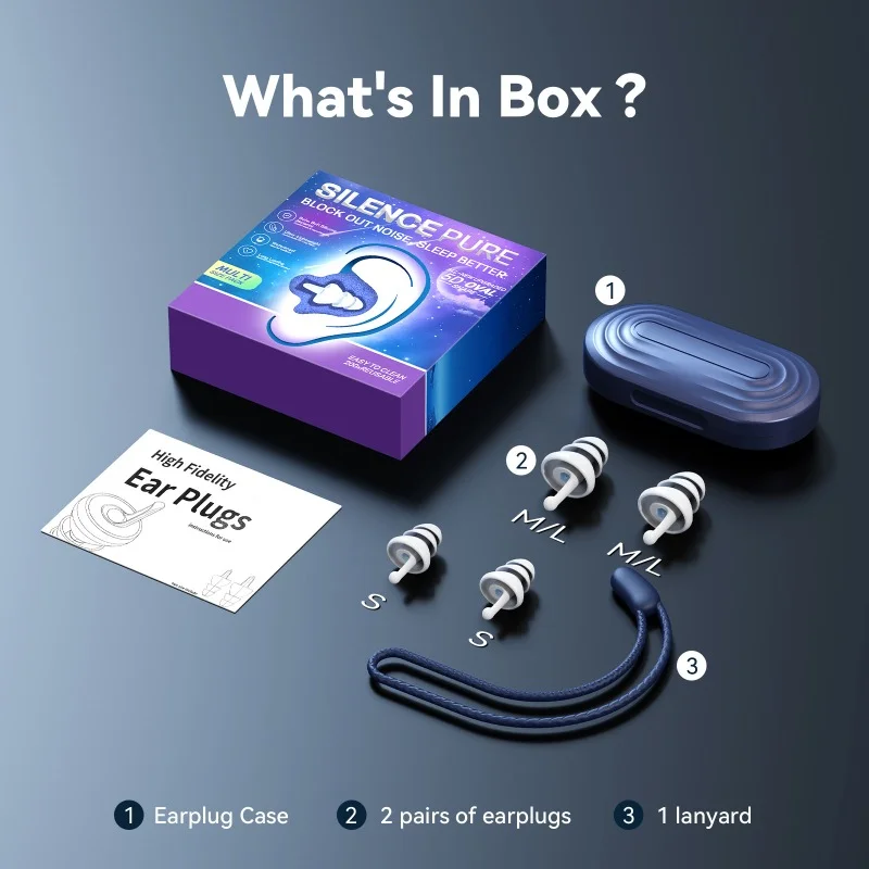 2025 Three Earplugs Sleeping Noise Reduction Professional Protective Soft Reusable Earplugs for Sleeping Concentrate Attention