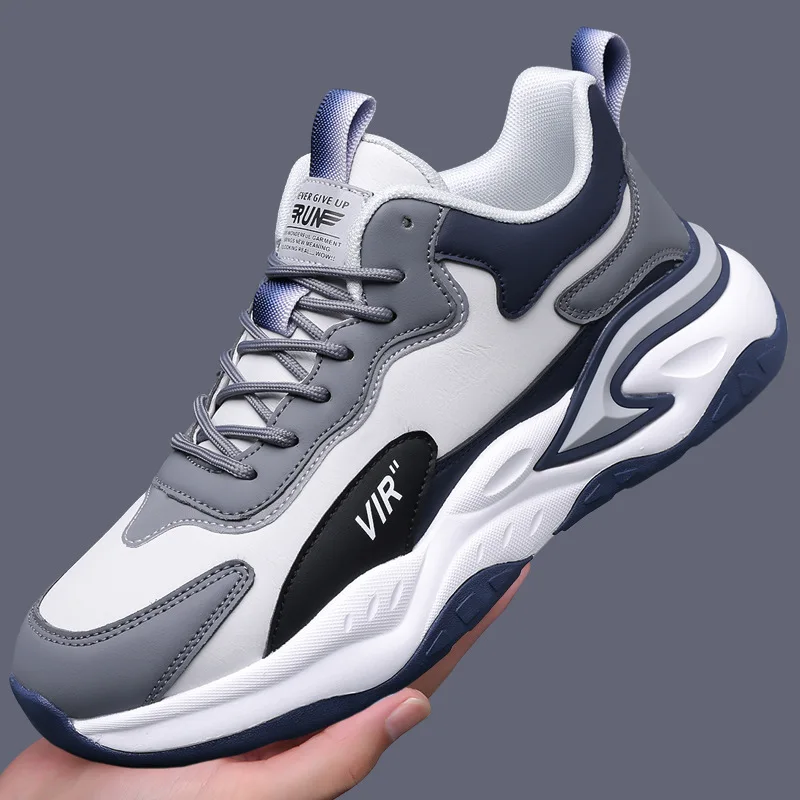 

New Fashion Versatile Casual Shoes Men Breathable Autumn Trendy White Sneakers Men Sport Thick Bottom Anti-Slip Running Shoes