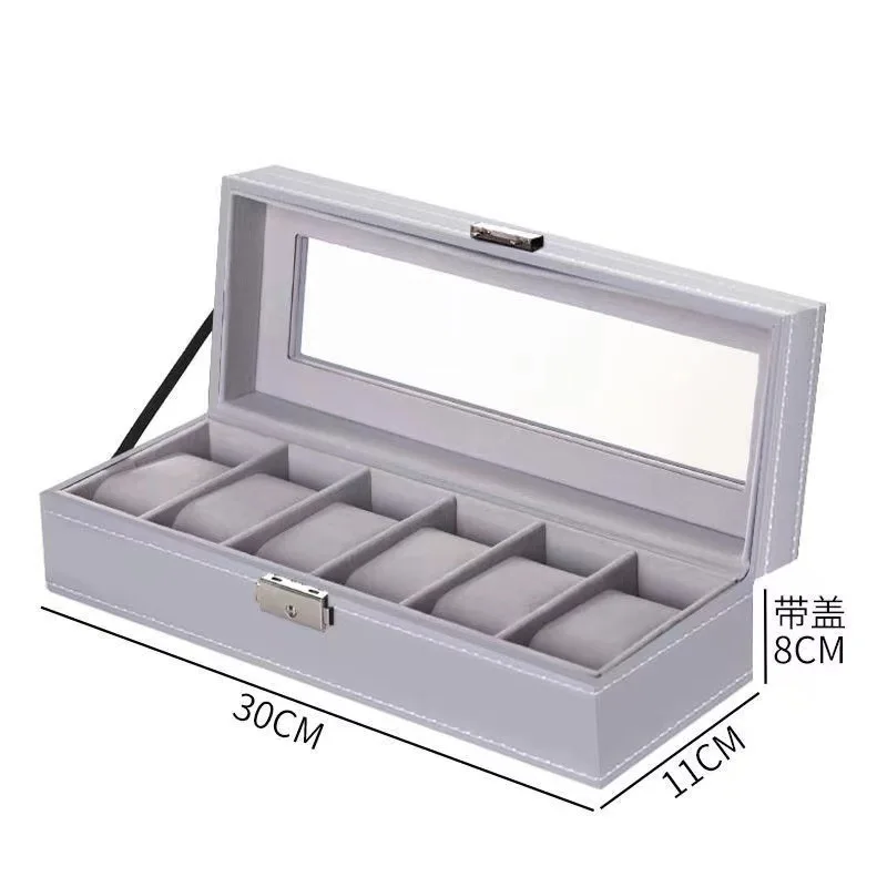 3/6/10/12 ячеек, искусственная кожа, акция, Высококачественная коробка для часов, зеленый/серый цвет, для хранения часов, искусственная кожа для женщин