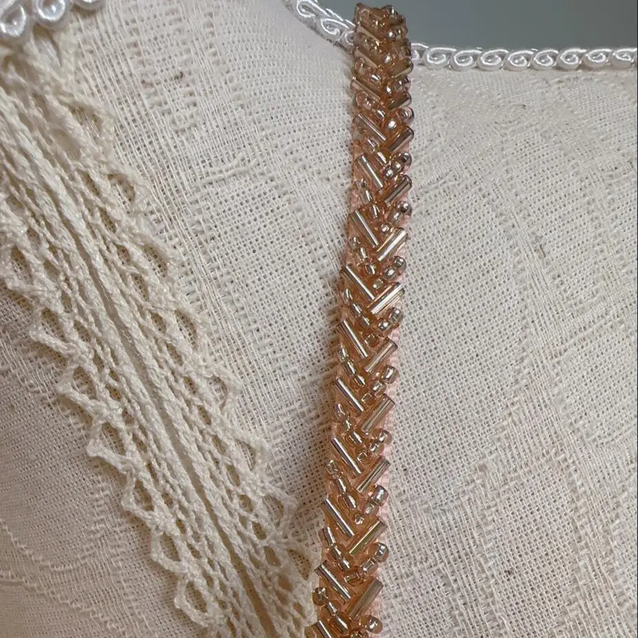90cm Neon Pink Red Pearl Beaded Lace Trim Ribbon Garment Decoration Trimming Fringe Tape DIY Sewing Fabric Material Accessories