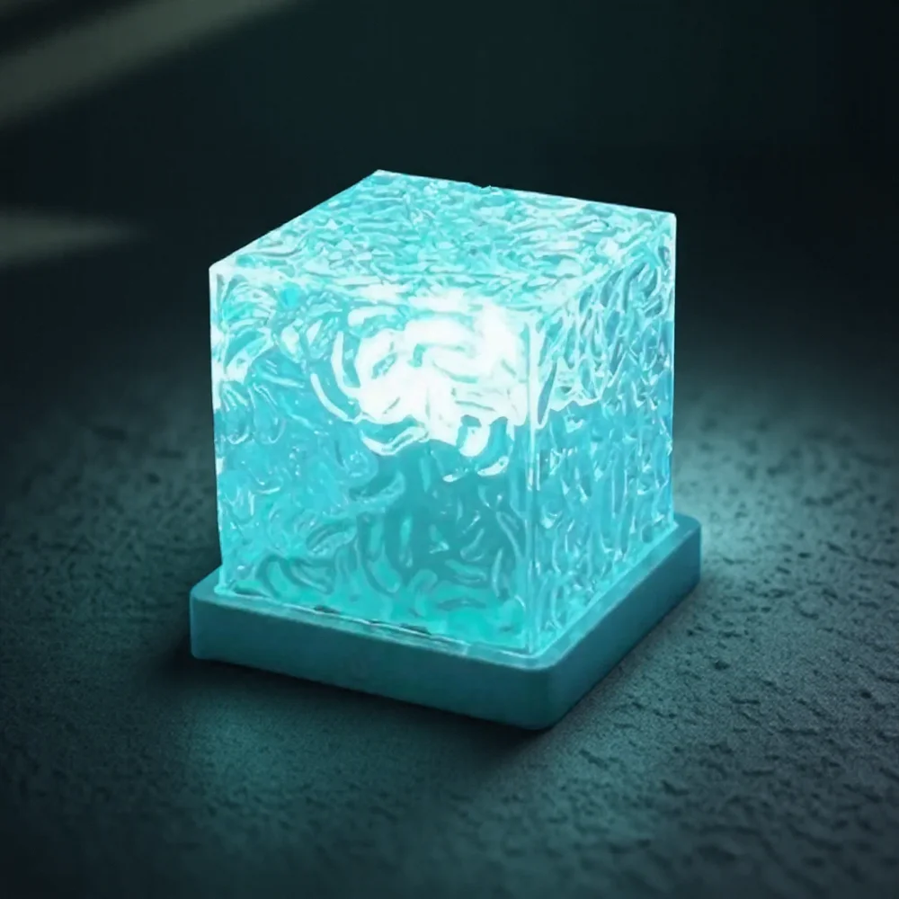 16 لون LED تموج الماء أورورا العارض ضوء الليل USB بالطاقة كريستال ضوء الليل لغرفة النوم ديكور المنزل الطرف