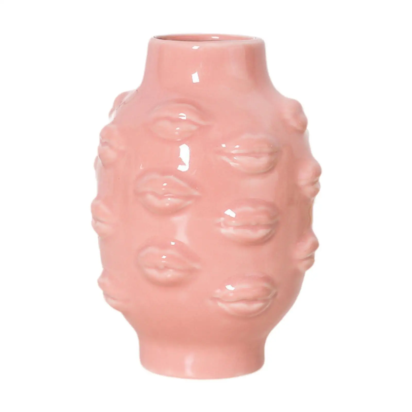 Creative Lips Vase Flower Pot Plants Flower Container Photo Prop Decorative Vase for Indoor Balcony Living Room Cabinet Desktop
