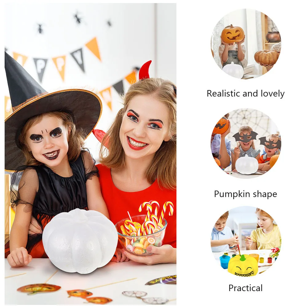 

3pcs Craft Simulation Fake Diy Foamed Mold Mini Fake Simulation Mold White Pumpkin Foamed Mini Pumpkin