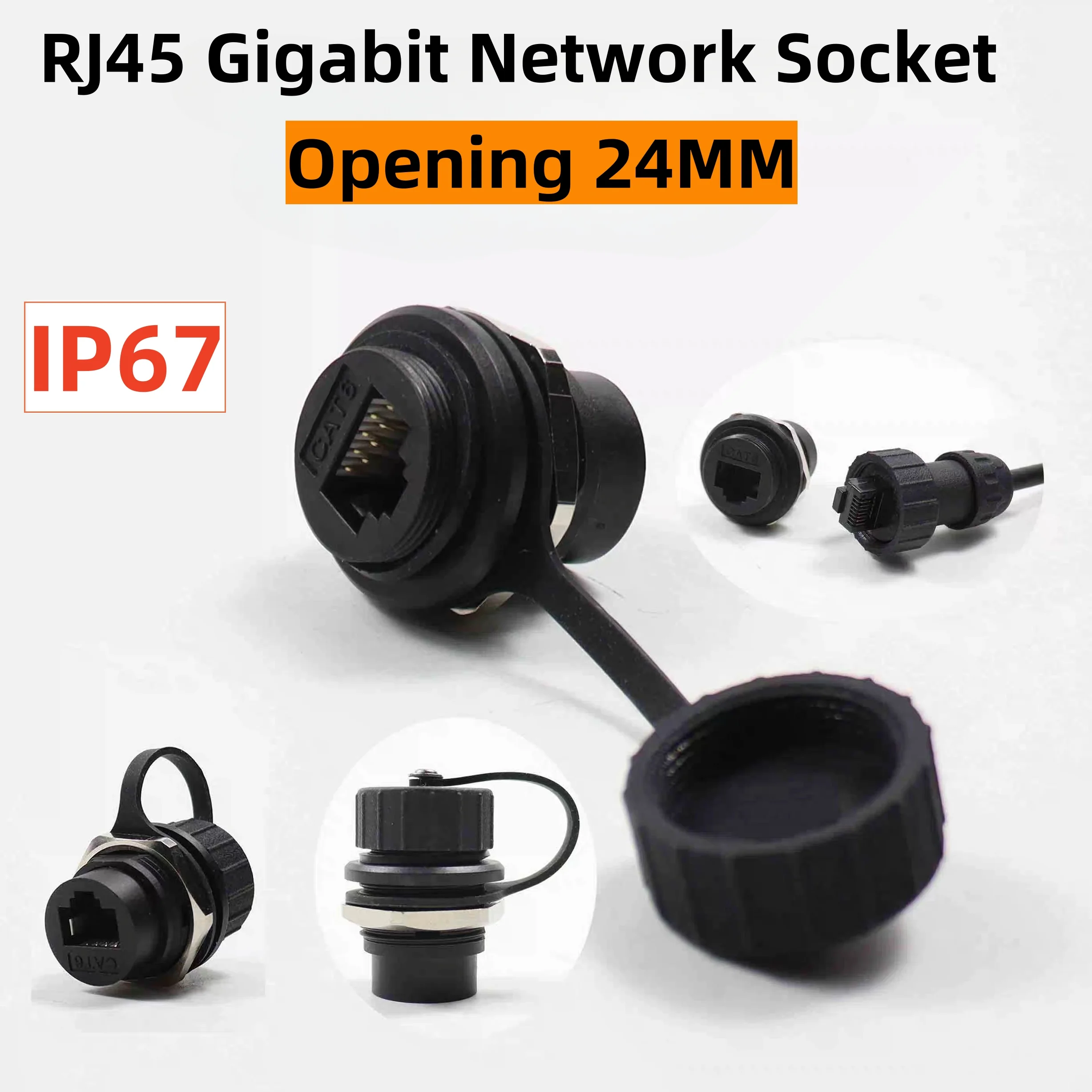 RJ45 Gigabit network socket data connector RJ45 to RJ45 docking network socket Ethernet module round socket