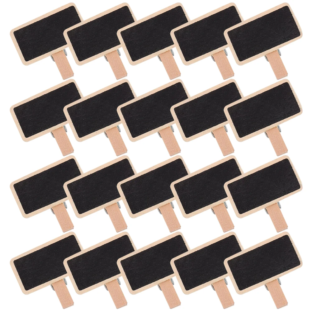 

50 Pcs Mini Blackboard Wood Signs Clamps Chalkboard Clips Memo Bill Clip Decorative Message Board Wooden Display