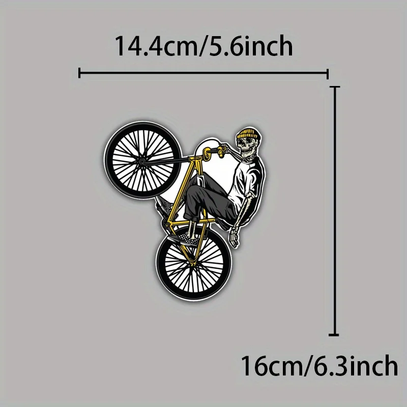 1PC 스켈레톤 BMX 스티커 - 자전거, 노트북 및 스케이트보드용 프리미엄 비닐 데칼 |   고품질, 방수,