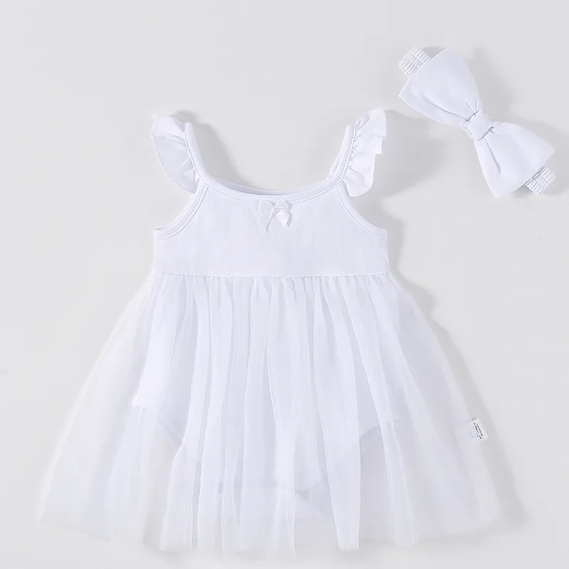 Baby\'s one year old dress new full moon dress baby girl\'s mesh flying sleeves summer princess dress Sweet Cute girl Baby dress