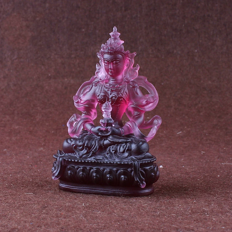 Decoration of longevity Buddha, colored glass, longevity Bodhisattva, Tibetan Tantra, Amitabha, small Buddha statues