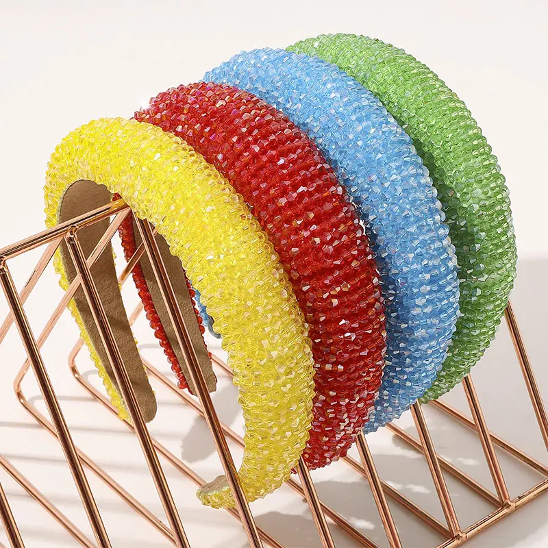 Handwoven Crystal Hair Bands From Europe And America, Women's Baroque Sponge Thickened Headband, Simple Hair Accessories