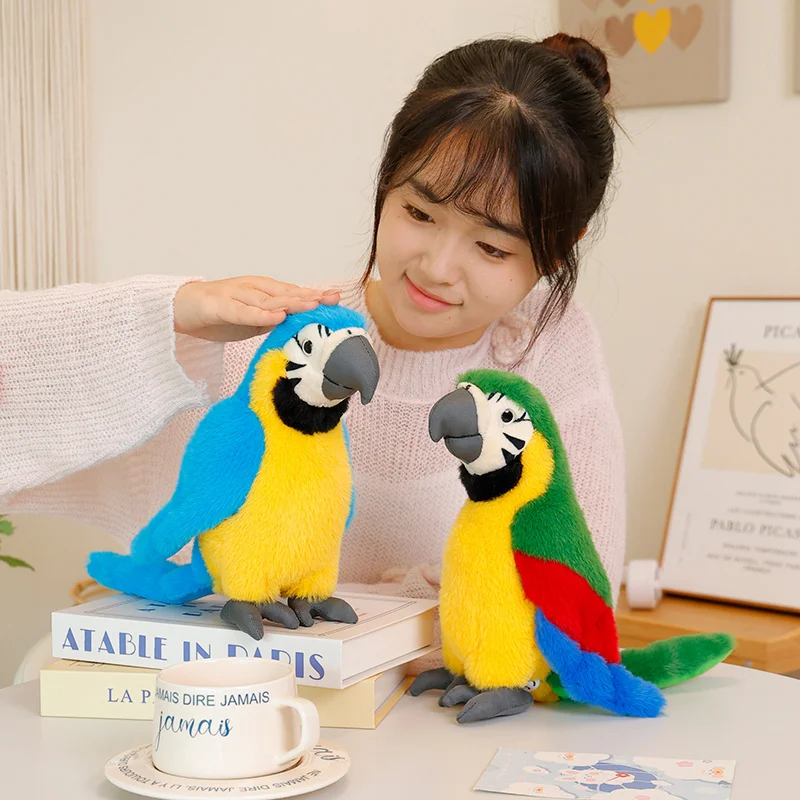 24CM Simulierte Papagei Plüsch Spielzeug Weiche Angefüllte Cartoon Tier Vogel Puppe Nette Sittiche Puppe Beschwichtigen Geschenke – Detail 5