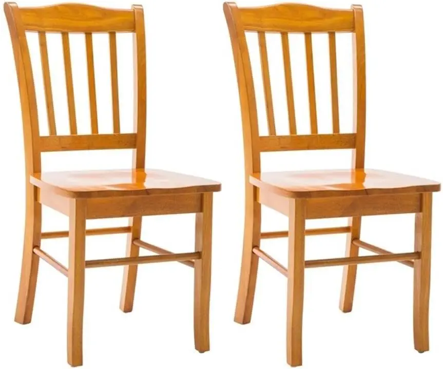 

Set of 2 Oak Dining Room Side Chairs, Sturdy and Modern Design for Home Decor