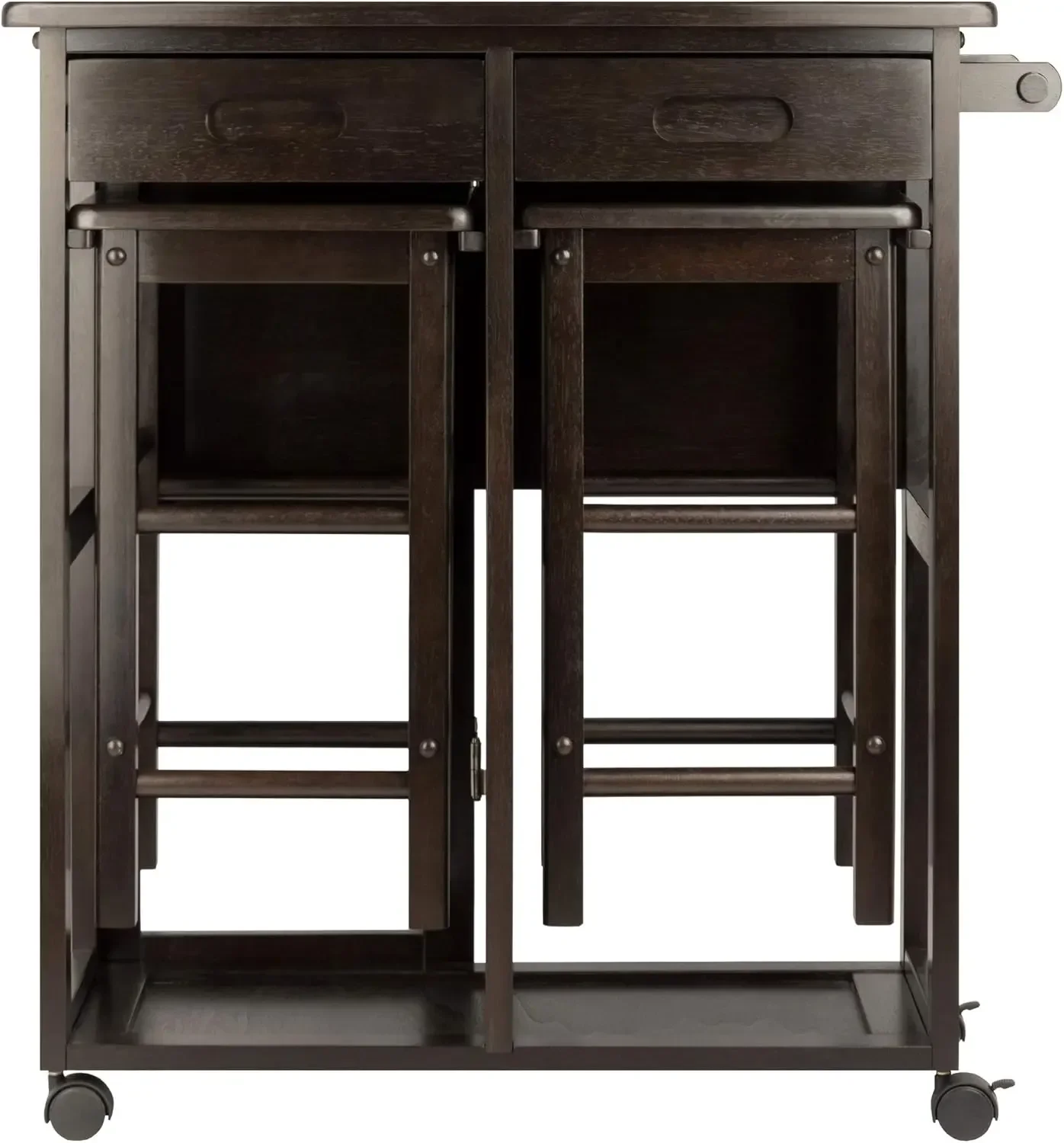 Suzanne 3-PC Set Space Saver Kitchen, Coffee Finish, 29.61x29.13x32.76