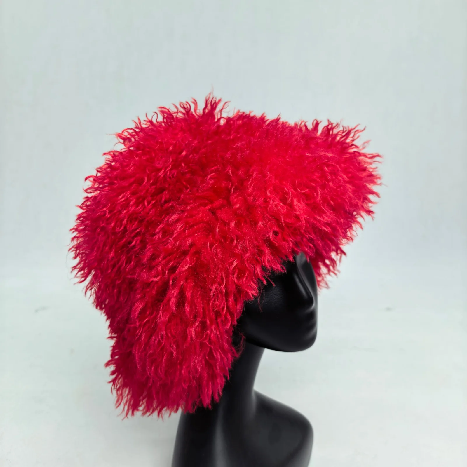 Y2K New Faux Sheep Fur Cap Autumn/Winter Plush Personalized Punk & Girlie Style Fisherman's Hat