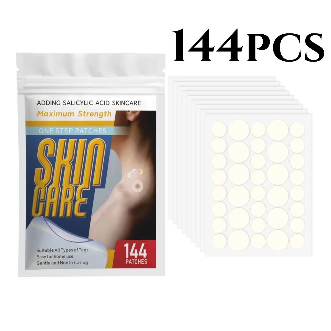 

144 шт. пластырей от кожных наростов без отдушек и консервантов, невидимое покрытие для родинок/мозолей/папиллом, нежное воздействие для всех типов кожи.