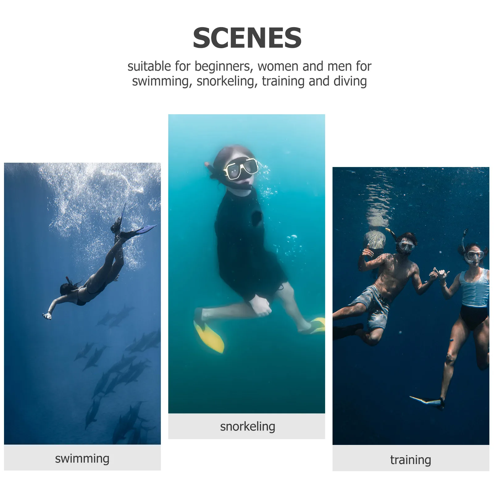 

Diving Fins Swimming Snorkeling Adult Gear Adjustable 39 43 Lightweight Flippers Beach Party Sea Training