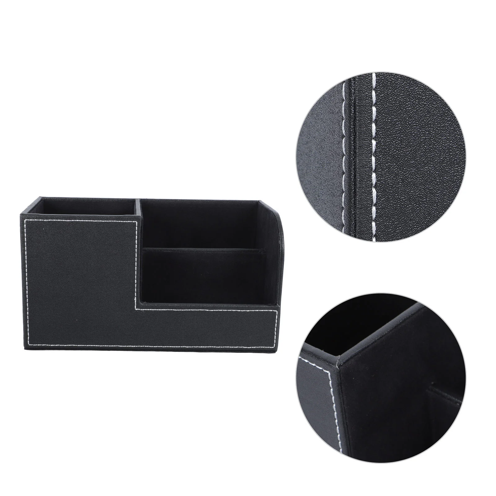 

1Pcs Pen Holder Office PU Desktop Organizer Creative Multifunctional Clear Pen Box Business Stationery Organizer