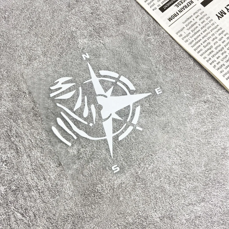 1PC Compass Pattern Vinyl Sticker 13X12CM, Waterproof Decal for Motorcycle Fuel Tank Helmet Electric Scooter Storage Box Decor view 4
