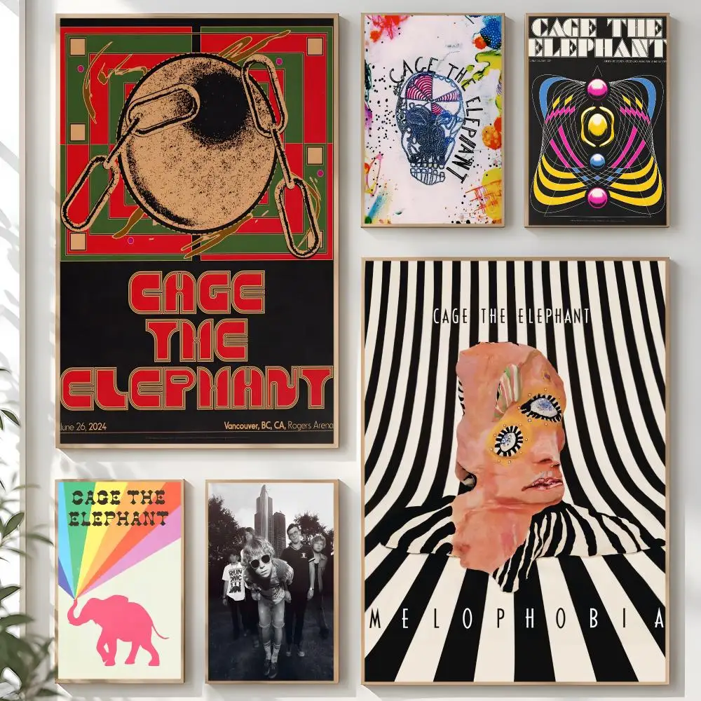 Pop Rock Band Cage The Elephant Poster Creative Room Art For Dorm Bedroom Study Apartment Home Gift