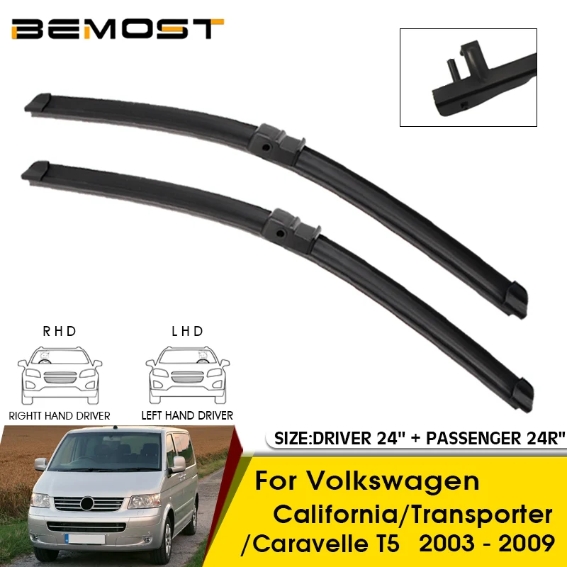 Car Wiper Blades For Volkswagen California/Transporter/Caravelle T5 2003-2009 Windshield Windscreen Front Window Blades 24