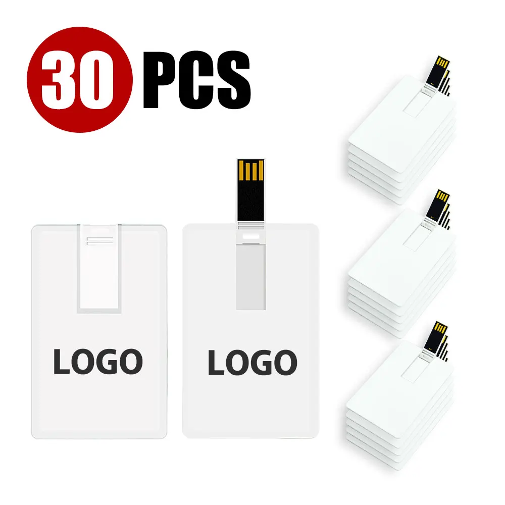 

30pcs DIY Creative USB 2.0 Flash Credit Card 32GB USB Flash Drive Pen Drive 4GB 8GB Print Your Photo or Custom Company Logo Gift