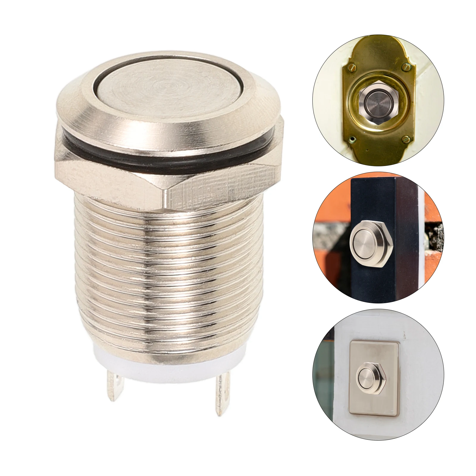 

2 Pcs Doorbell Button Replacement Parts for Home Push Lighted Ringer Nickel-plated Copper Easy Install