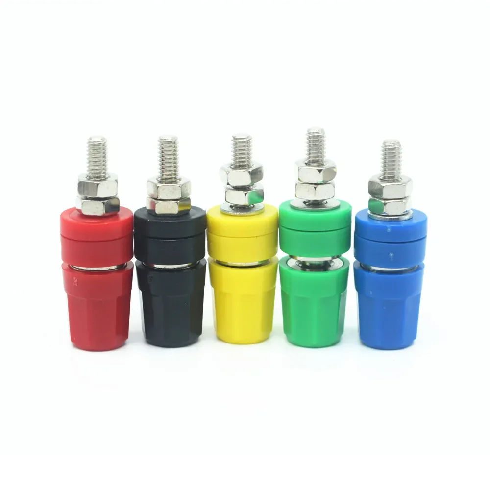 5pcs pure copper terminal 4mm banana Jack Socket 20A binding post Banana plug connector M4X36