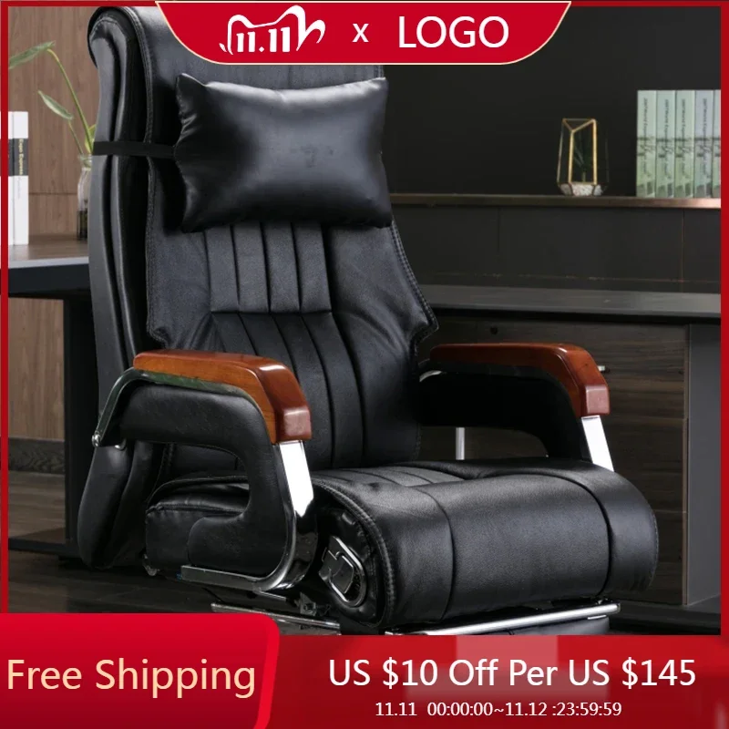 

Leather Boss Office Chair Back Support Design Footrest Office Chair Swivel Massage Gaming Cadeiras De Escritorio Furniture