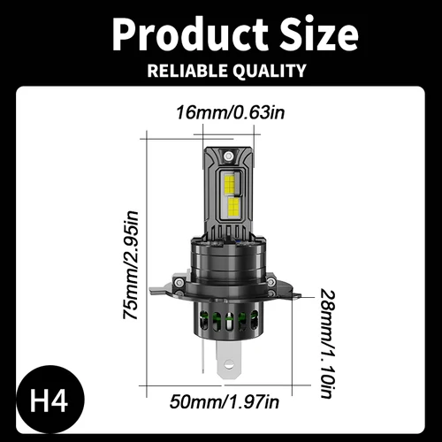 Imagen 2 del producto 1/2 Uds lámparas de motocicleta 70W blanco 20000LM H4 9003 faro LED Moto bombilla de repuesto delantera luces para YAMAHA XT 660X2004-2016