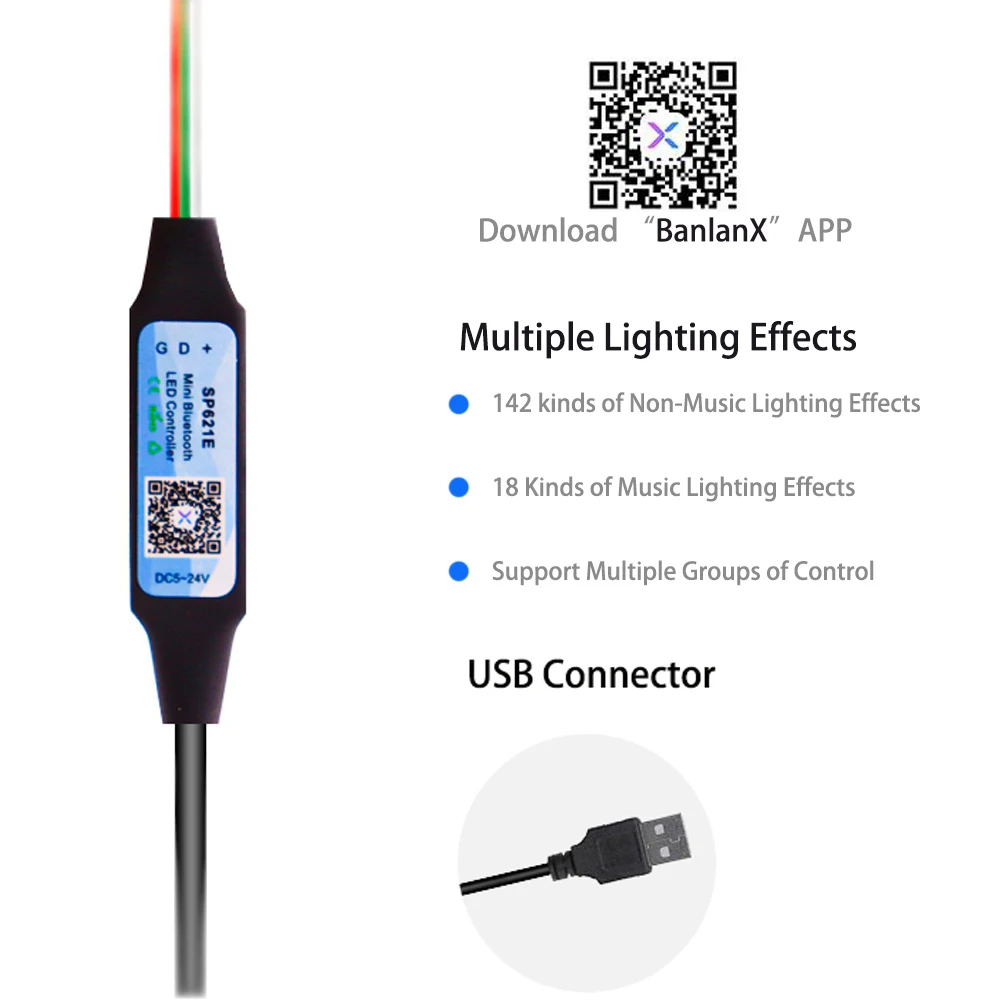 WS2812B Led pierścień pikseli indywidualny adres pierścień 5050 RGB WS2812 IC wbudowany moduł Led z przewód USB i kontrolerem SP621E 5V