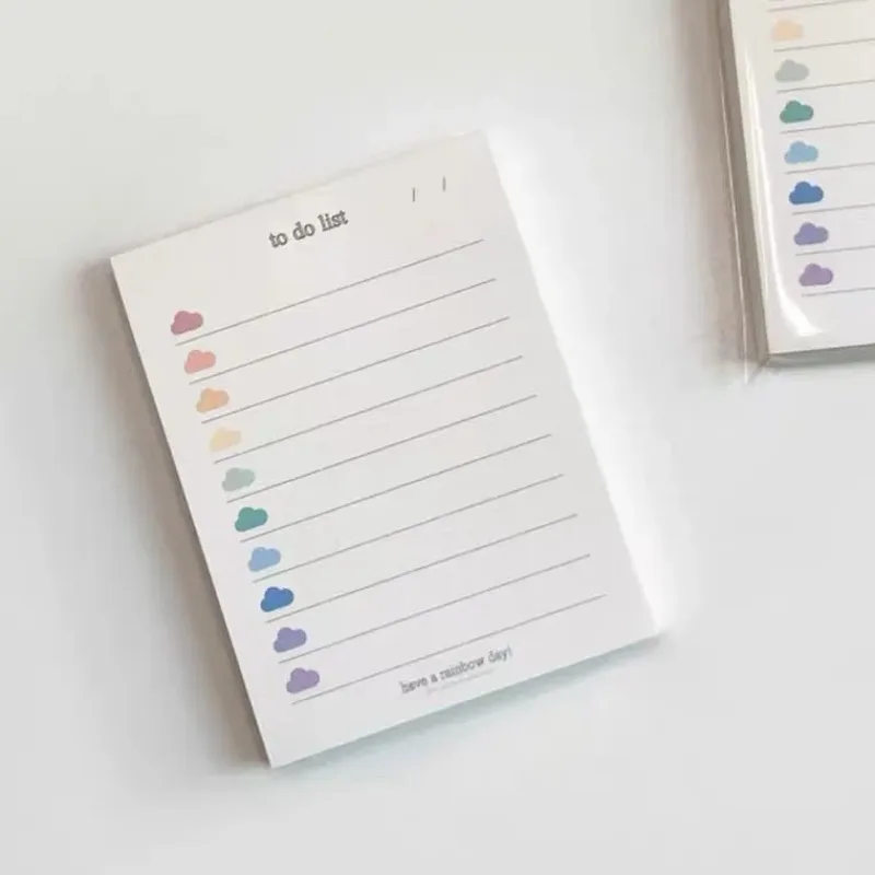 50Sheets Student Note Paper Memo Pad Cute Colorful Clouds To Do List  Planner Stationery School Supplies Korean Stationary