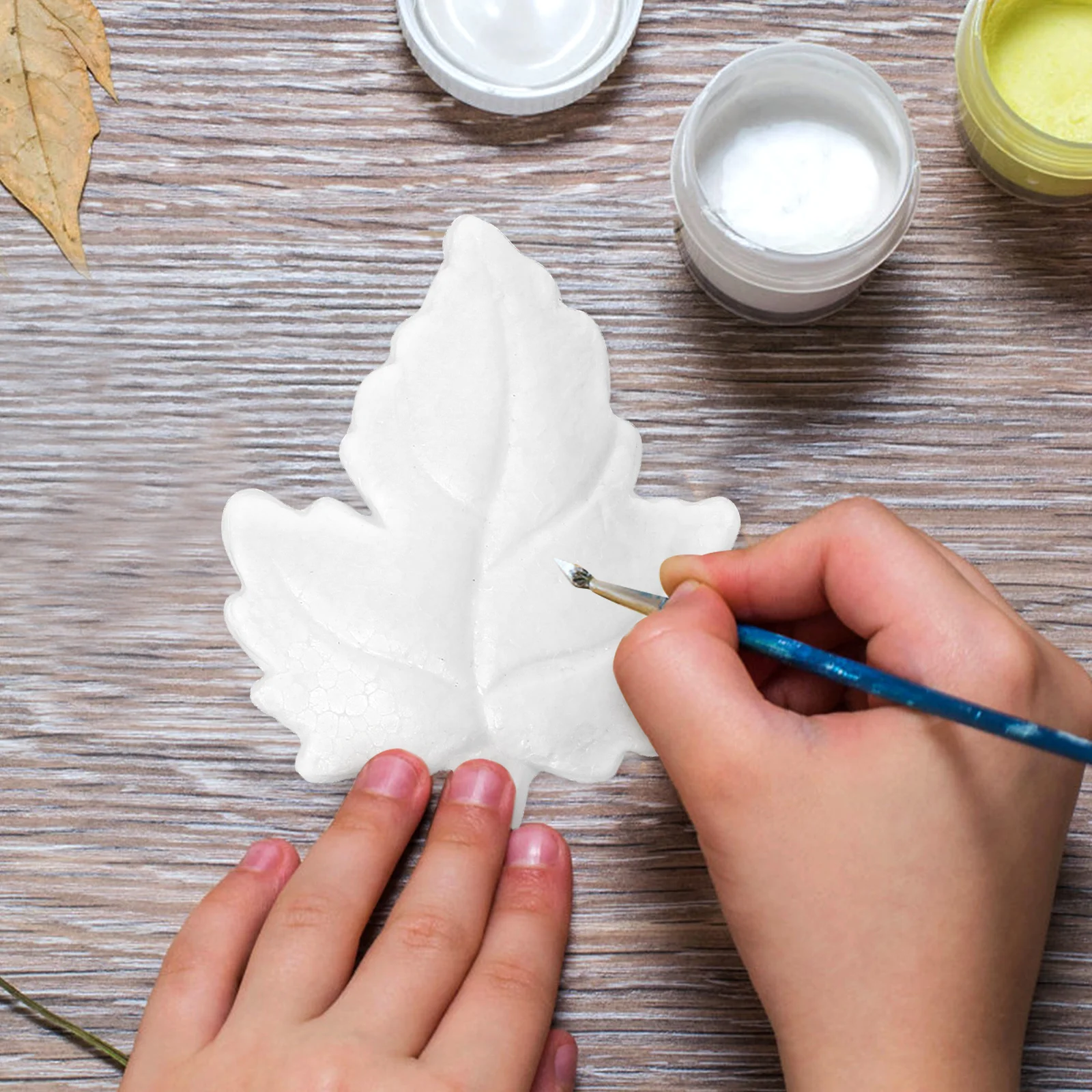 

20pcs Models Diy Shape Decors Graffiti Craft Materials Unfinished Crafts Creative Shapes Painting Leaf Art Supplies Blank Foam