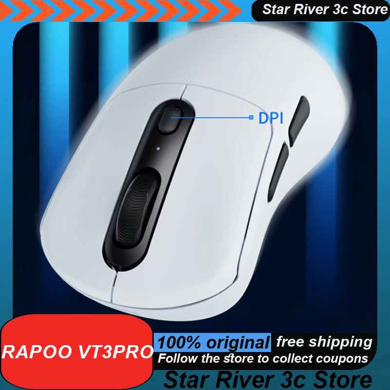 Rapoo Vt3pro Max Gaming Mouse Paw3950 Wireless Wired Dual Mode 8k Lightweight Ergonomics Laptop Gaming Mice  Mini Mouse Gift