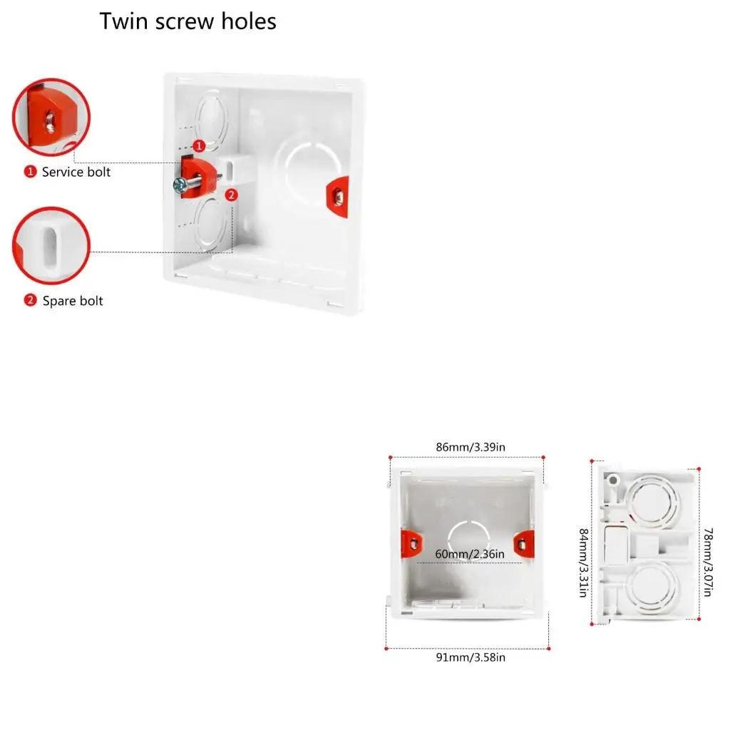 86-Type PVC Junction Box Wall Mount Cassette For Switch Socket Base