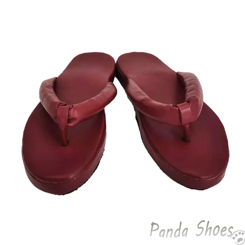 Makio Cosplay Shoes Anime Character Clogs Red Boots Comic Makio Cosplay Costume Prop Shoes for Halloween