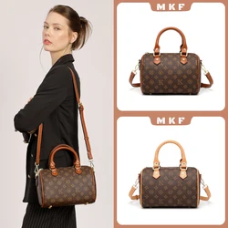 Mkf Genuine Boston Pillow Bag for Women 2024 New Presbyopic Shoulder Crossbody Bag Retro Handbag Trend