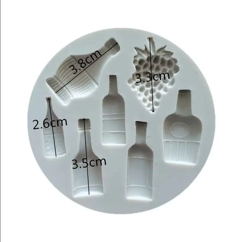 Red Wine Bottle Grape Shape Silicone Mold DIY Fondant Cake Mold Baking Tools