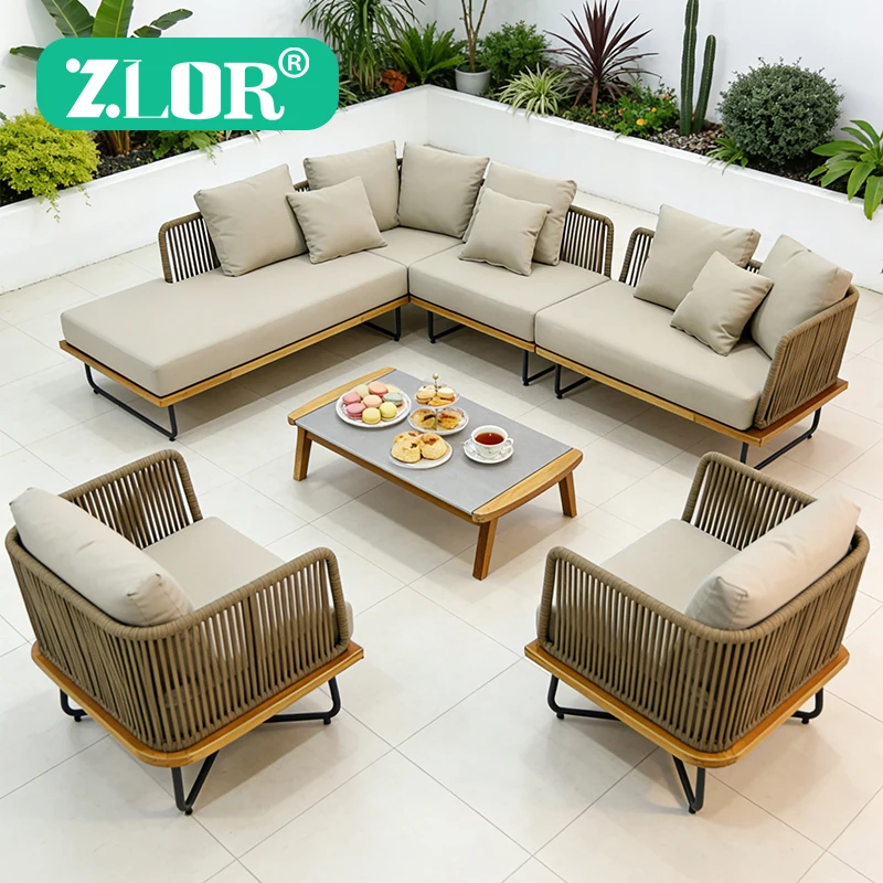 Modern Villa Apartment Outdoor Sofa Set with Garden Furniture and Patio Chairs