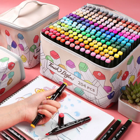 Manga 40/60/80 Colored Marker Set Maeker colors Double Head bag watercolor pen school animation hand-painted Full set of brushes