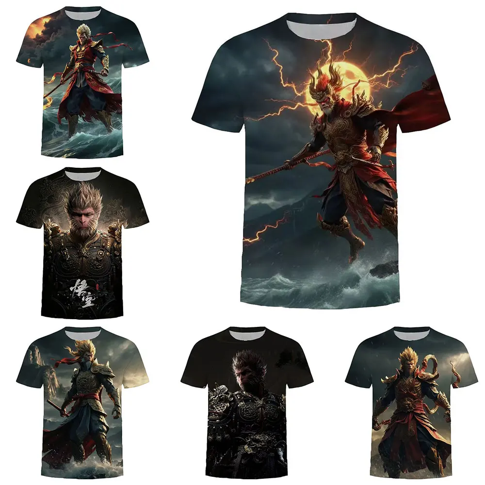 Game Black Myth: Wukong 3D Print T Shirt Short Sleeve Summer Top Cosplay T Shirt Quick Dry Breathable Top for Women and Men