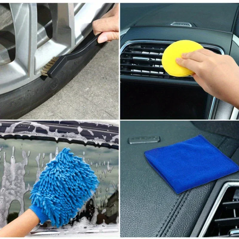 Car Detailing Brush Set - Leather And Air Vent Cleaning Tools For Interior/Exterior Maintenance Car Cleaning Accessories
