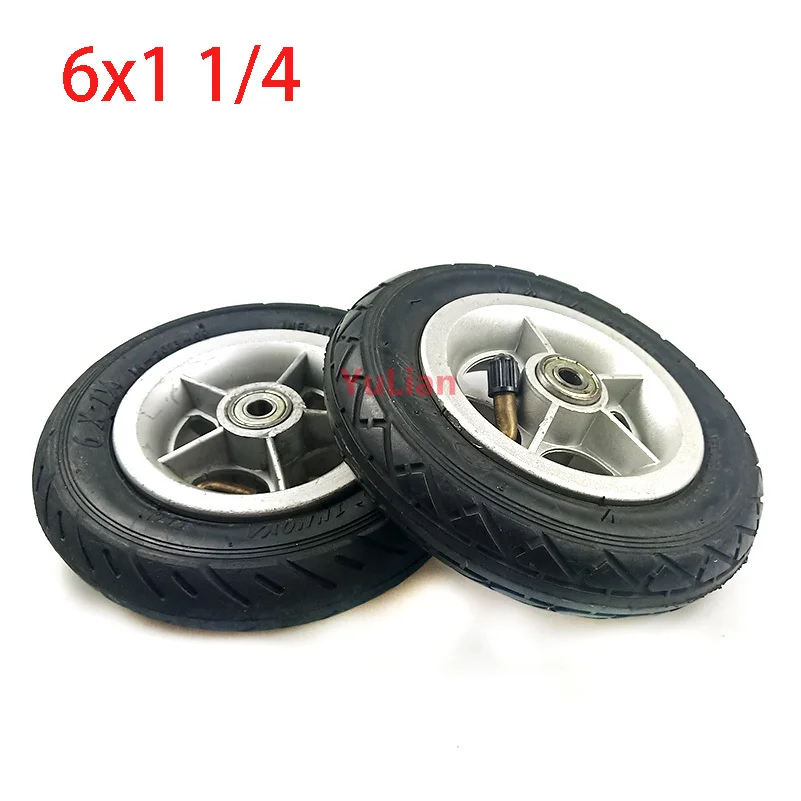 6x1 1/4 tyre 150MM Scooter Inflation Wheel Aluminium plastic Hub Inner Tube Electric Scooter 6 Inch Pneumatic Tire