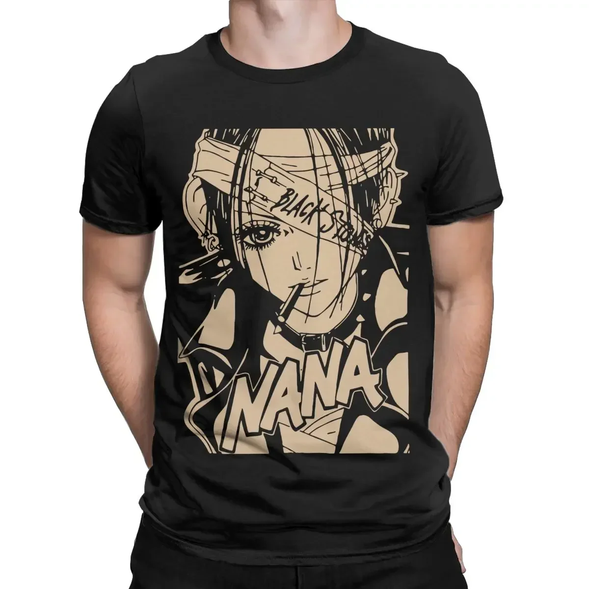 POMEL T-Shirts Men Anime Cool Pure Cotton Tees Crew Neck Short Sleeve T Shirt Adult Clothes