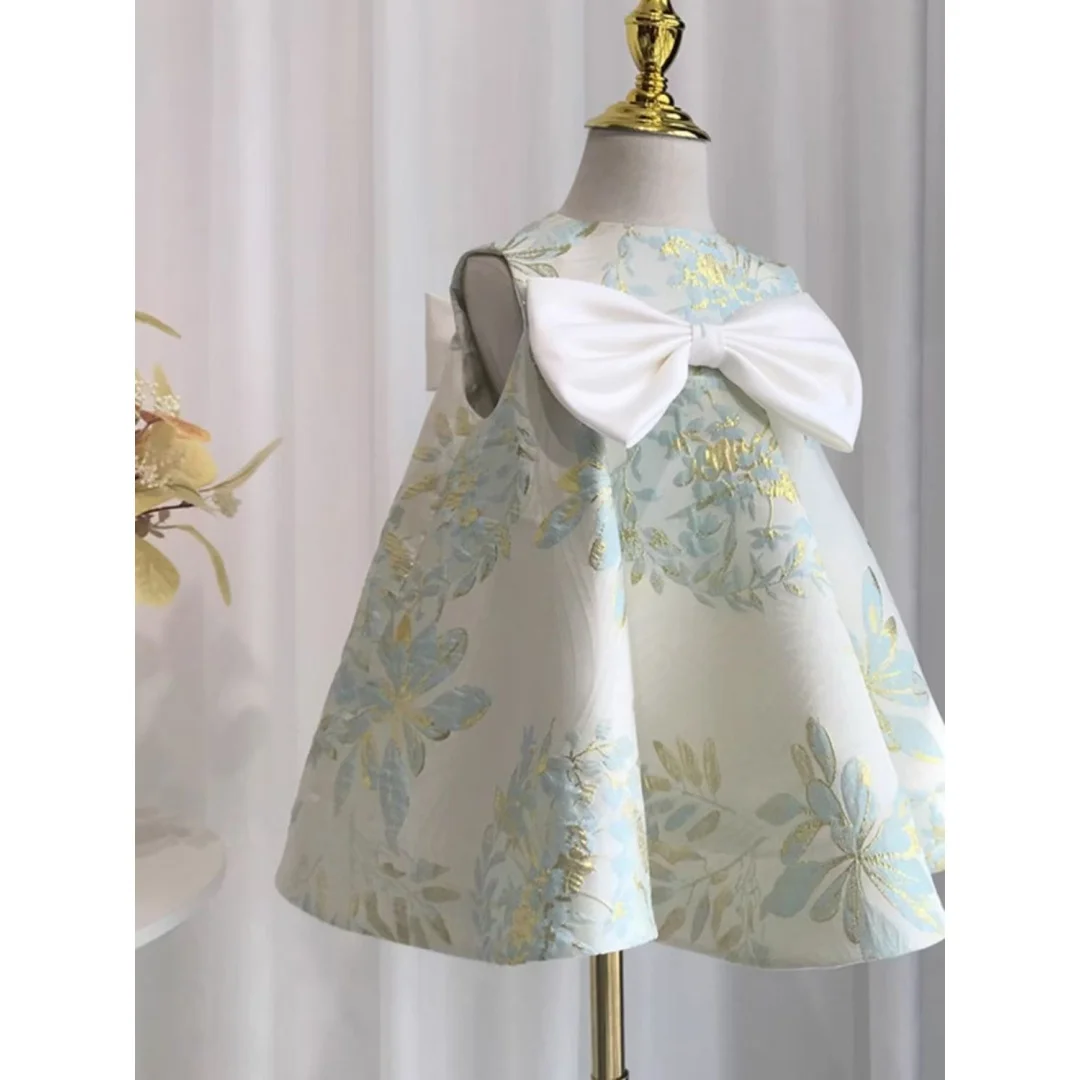 

Fashionable New Korean High-Waisted Baby Dress for Girls, Birthday Flower Girl Princess Skirt Puff Skirt for One-Year-Olds