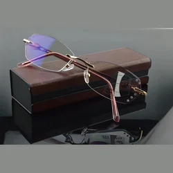 Diamond Cutting Titanium Alloy Ladies Women Fashion Progressive Multifocus Reading Glasses Add 75 100 125 150 175 200 to 400
