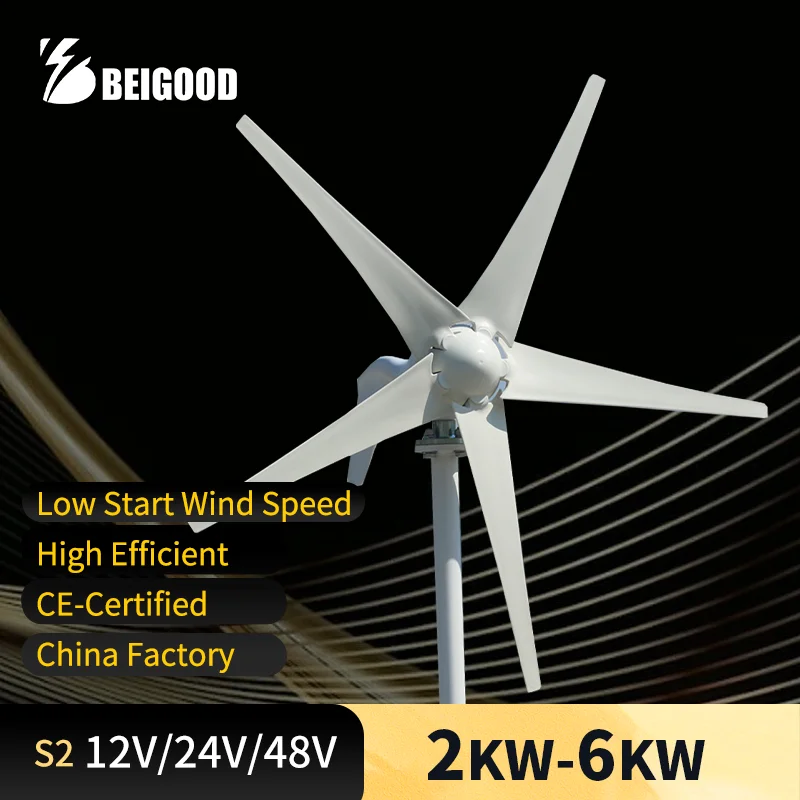 Wind Generator Quiet Operation Fast Shipping 2KW 6KW 12V 24V 48V Horizontal Axis Wind Turbine Small Wind Turbine For Outdoor