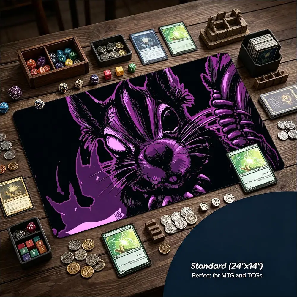Fierce Beast Warrior Dark Graphic Large Game Playmat Non Slip Rubber Table Mat Stitched Edge For Card Game Desk Laptop Gaming