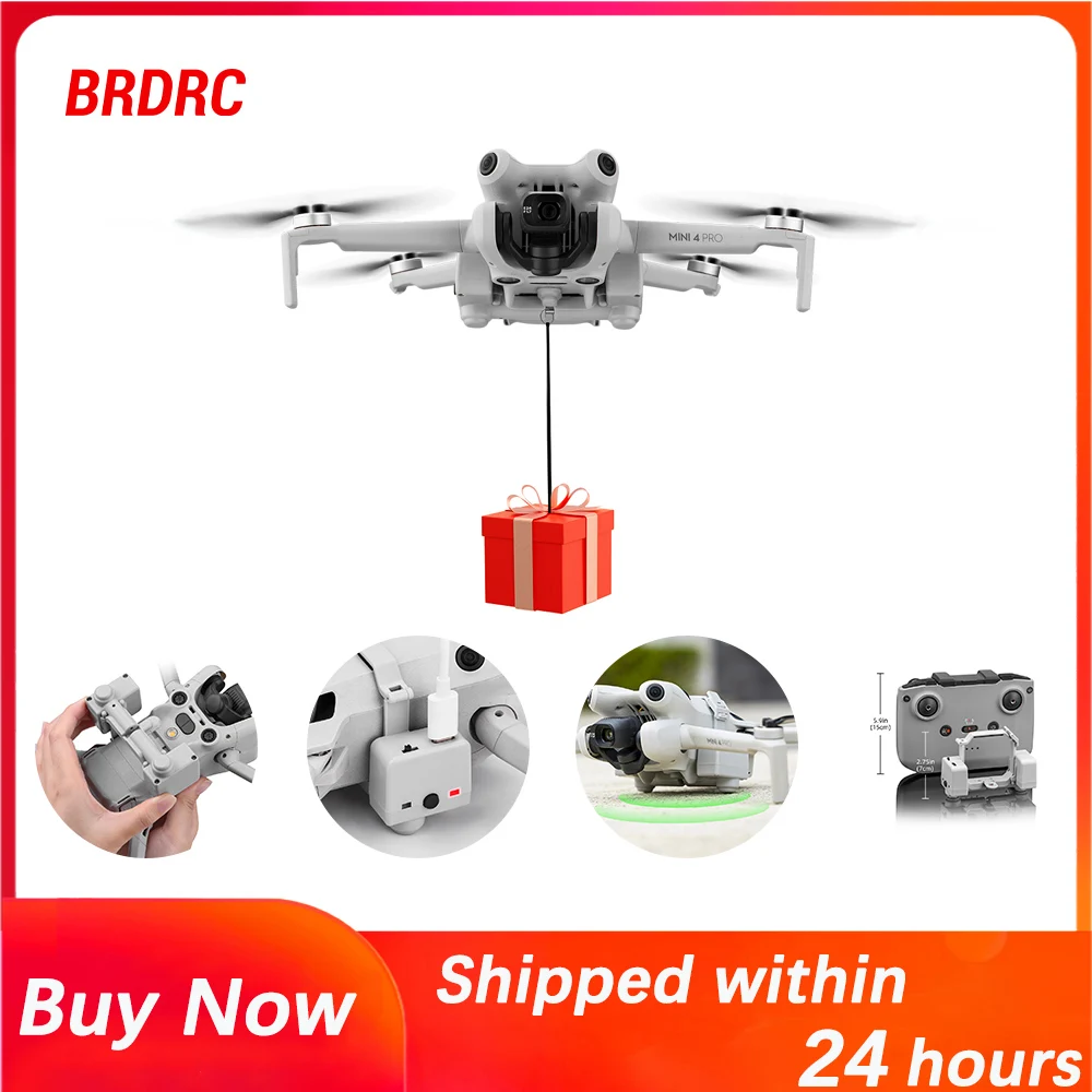 BRDRC Airdrop System for DJI Mini 4 Pro,Auto Payload Dropper for Delivery,Fishing,Auto Release Kit,for Dji Mini 4Pro Accessories
