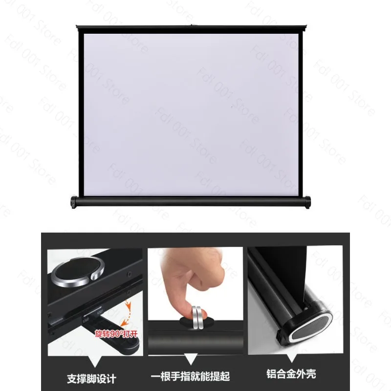 Portable Projector Screen for Home Office Outdoor Car with Floor Pull Up Stand
